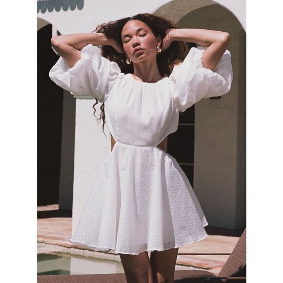 Princess Polly MARANO MINI DRESS WHITE size 8 - Picture 1 of 6